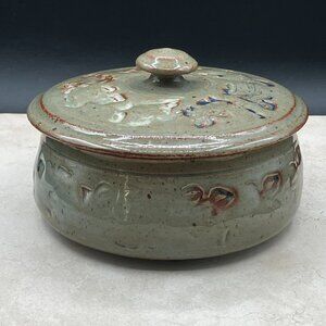 Studio Art Pottery Covered Casserole Lidded Dish Hand Thrown Artist Signed